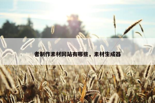 者制作素材网站有哪些，素材生成器