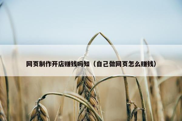 网页制作开店赚钱吗知（自己做网页怎么赚钱）