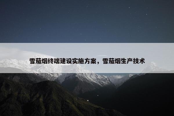 雪茄烟终端建设实施方案，雪茄烟生产技术