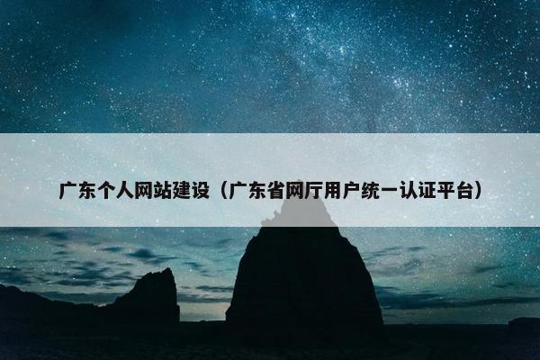 广东个人网站建设（广东省网厅用户统一认证平台）