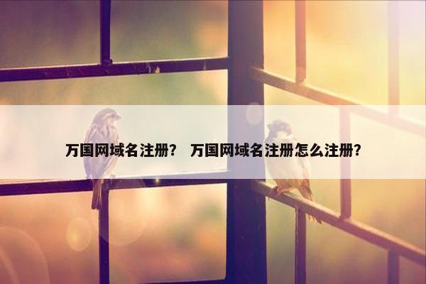 万国网域名注册？ 万国网域名注册怎么注册？