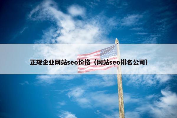 正规企业网站seo价格（网站seo排名公司）
