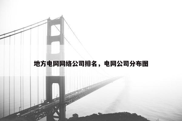 地方电网网络公司排名，电网公司分布图