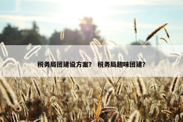 税务局团建设方案？ 税务局趣味团建？