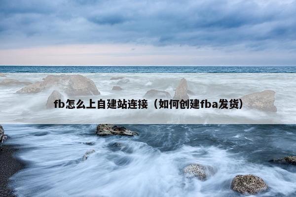 fb怎么上自建站连接（如何创建fba发货）