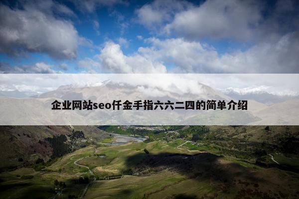 企业网站seo仟金手指六六二四的简单介绍