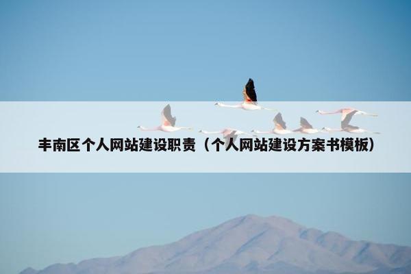 丰南区个人网站建设职责（个人网站建设方案书模板）