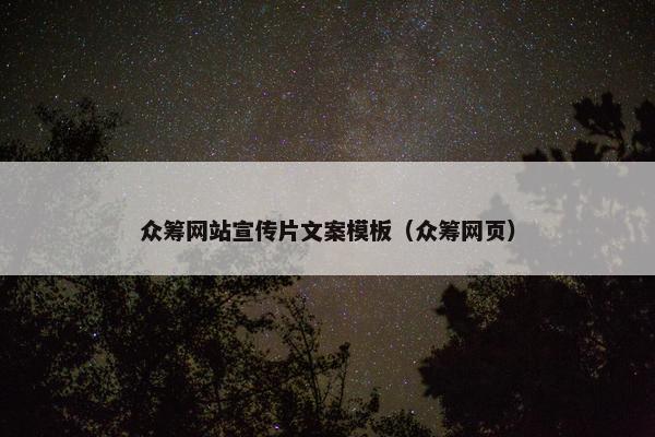 众筹网站宣传片文案模板（众筹网页）