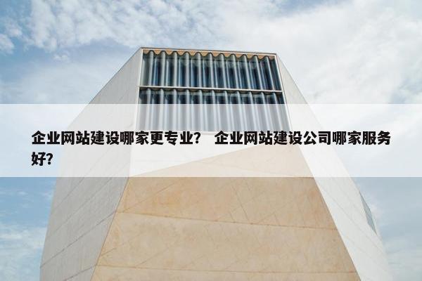 企业网站建设哪家更专业？ 企业网站建设公司哪家服务好？