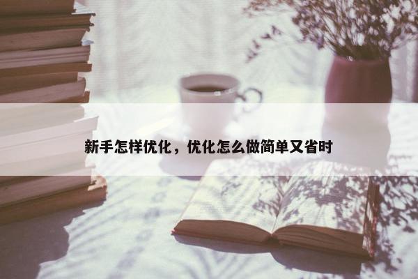 新手怎样优化，优化怎么做简单又省时