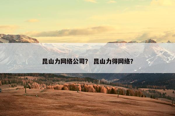 昆山力网络公司？ 昆山力得网络？