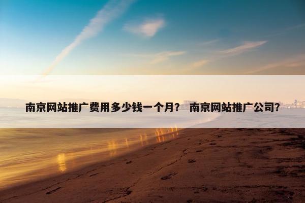 南京网站推广费用多少钱一个月？ 南京网站推广公司？