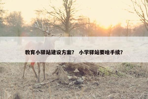教育小驿站建设方案？ 小学驿站要啥手续？