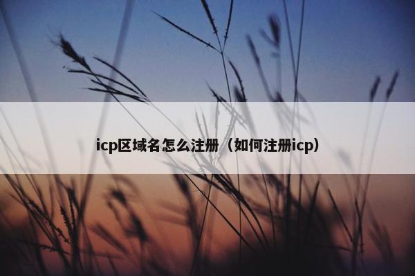 icp区域名怎么注册（如何注册icp）