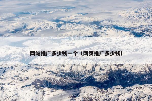 网站推广多少钱一个（网页推广多少钱）