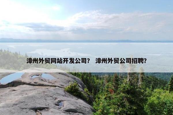 漳州外贸网站开发公司？ 漳州外贸公司招聘？