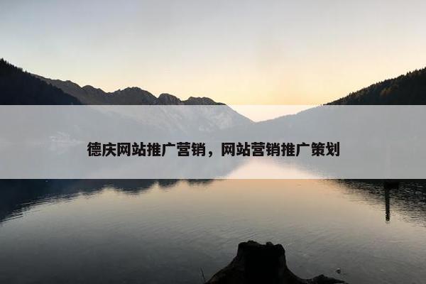 德庆网站推广营销，网站营销推广策划