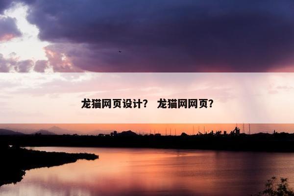龙猫网页设计？ 龙猫网网页？
