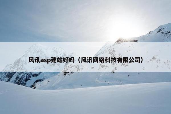 风讯asp建站好吗（风讯网络科技有限公司）