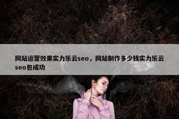 网站运营效果实力乐云seo，网站制作多少钱实力乐云seo包成功