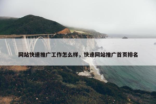 网站快速推广工作怎么样，快速网站推广首页排名