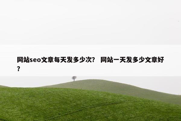 网站seo文章每天发多少次？ 网站一天发多少文章好？