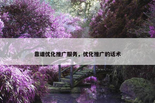 靠谱优化推广服务，优化推广的话术