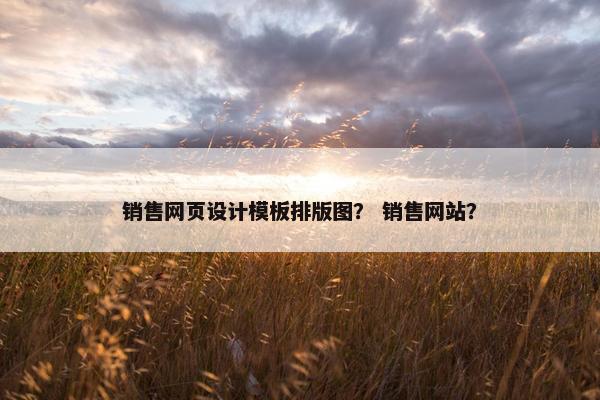 销售网页设计模板排版图？ 销售网站？