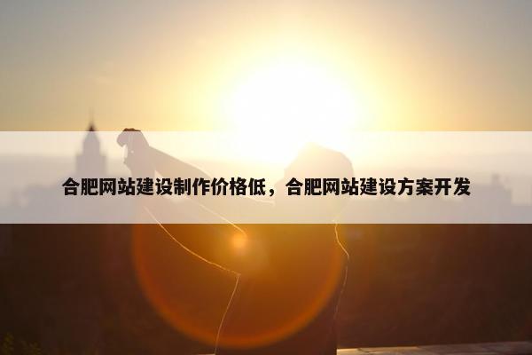 合肥网站建设制作价格低，合肥网站建设方案开发