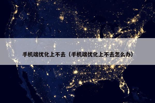 手机端优化上不去（手机端优化上不去怎么办）