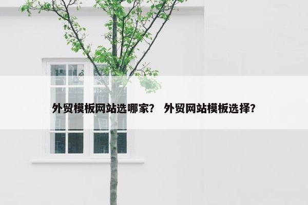 外贸模板网站选哪家？ 外贸网站模板选择？