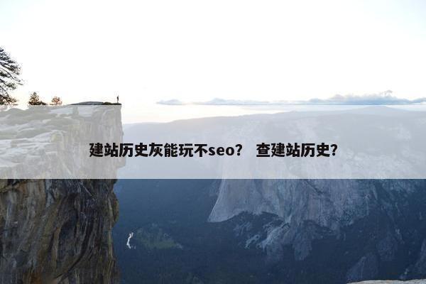 建站历史灰能玩不seo？ 查建站历史？
