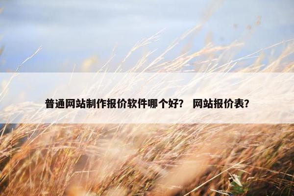 普通网站制作报价软件哪个好？ 网站报价表？