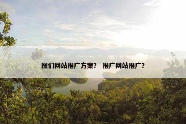 图们网站推广方案？ 推广网站推广？