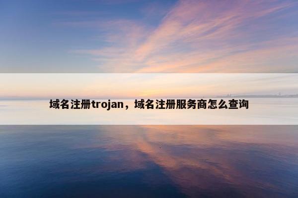 域名注册trojan，域名注册服务商怎么查询