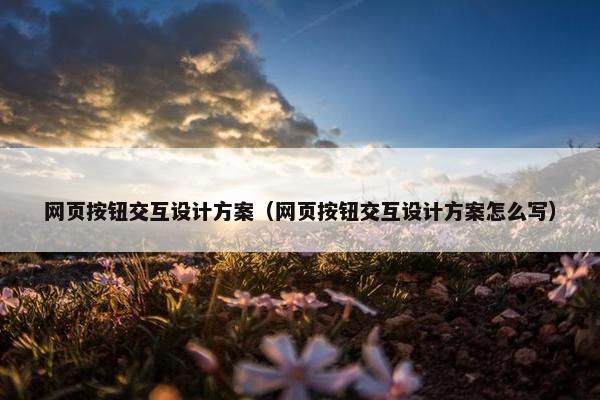 网页按钮交互设计方案（网页按钮交互设计方案怎么写）