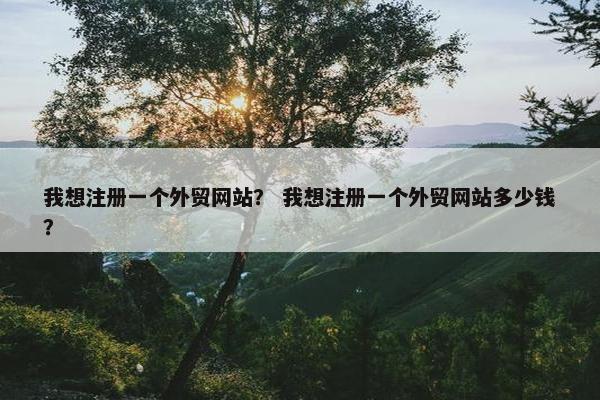 我想注册一个外贸网站？ 我想注册一个外贸网站多少钱？