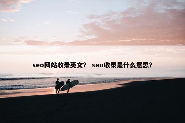 seo网站收录英文？ seo收录是什么意思？