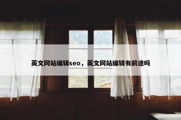 英文网站编辑seo，英文网站编辑有前途吗