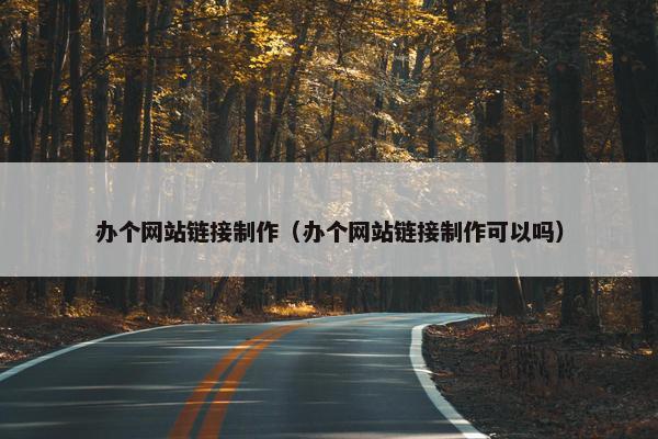 办个网站链接制作（办个网站链接制作可以吗）