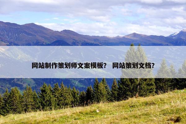 网站制作策划师文案模板？ 网站策划文档？
