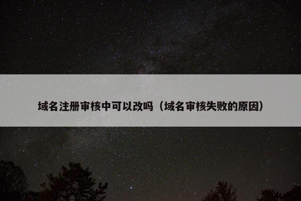 域名注册审核中可以改吗（域名审核失败的原因）