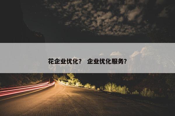 花企业优化？ 企业优化服务？