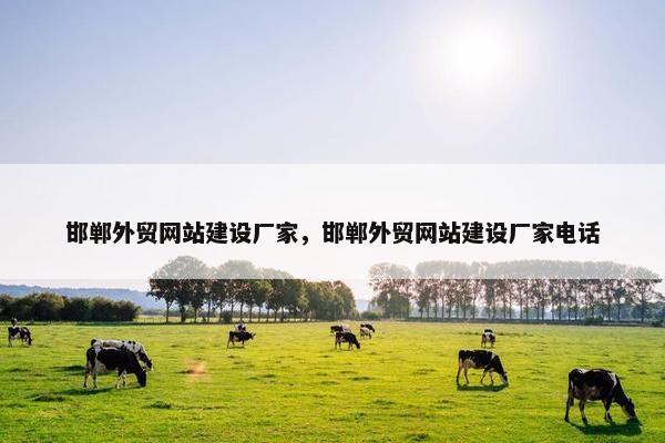 邯郸外贸网站建设厂家，邯郸外贸网站建设厂家电话