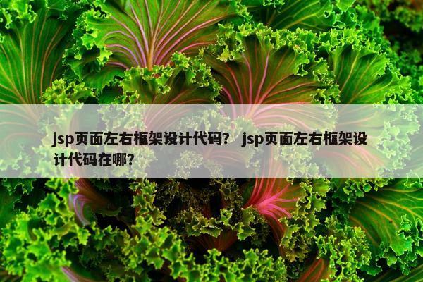 jsp页面左右框架设计代码？ jsp页面左右框架设计代码在哪？
