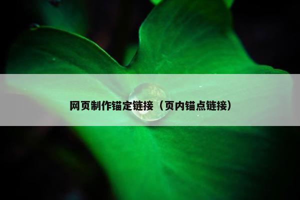网页制作锚定链接（页内锚点链接）