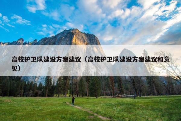 高校护卫队建设方案建议（高校护卫队建设方案建议和意见）