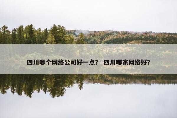 四川哪个网络公司好一点？ 四川哪家网络好？