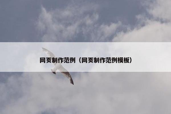 网页制作范例（网页制作范例模板）