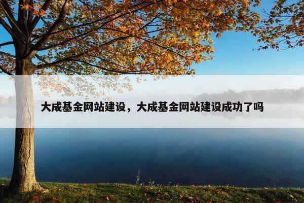大成基金网站建设，大成基金网站建设成功了吗